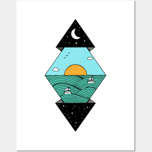 Geometric Landscape Posters and Art